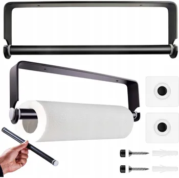 Držák na ručník Černý držák/věšák na papírové ručníky LOFT