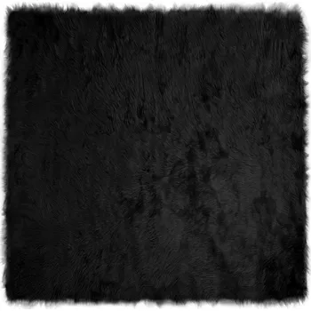 Koberec Umělý kožený Koberec Tafalla černý 240 x 240 cm Polyester