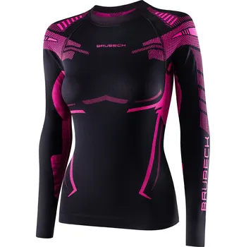 Dámské tričko Brubeck dámské tričko s dlouhým rukávem Dry Barva: Fuchsie, Velikost: M