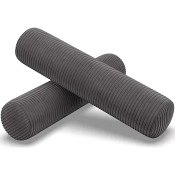 Polštář Sada dvou válcových polštářů Luxury tmavě šedá (2 ks)