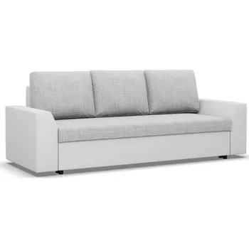 Sedací souprava Třímístná rozkládací sedačka LUGO šedá / bílá