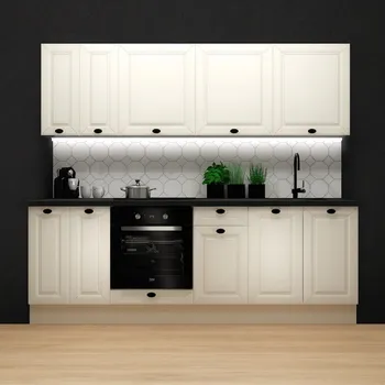 Kuchyň OLDER 240 cm, bez pracovní desky, bílá alpská/bílá canadi