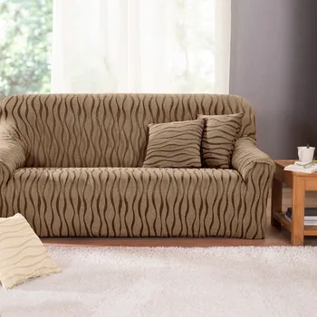 Napínací potah Blancheporte Pružný žakárový potah na pohovku a křeslo čokoládová 2místná pohovka