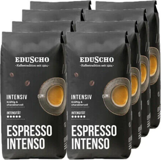 Eduscho Espresso Intenso zrnková káva 8x1kg - VÝHODNÉ BALENÍ