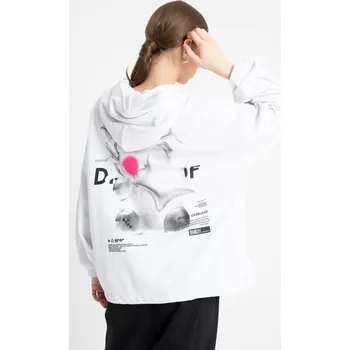 Dívčí mikina Reporter Young | Dívčí bílá mikina s kapucí a autorskou 3D grafikou na zádech - Barva BÍLÁ, Velikost 140 253-0551G-31-200-1