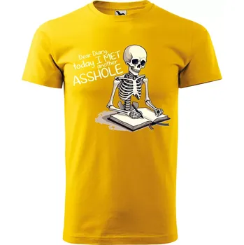 Sablio Tričko s potiskem Dear diary, today I met another asshole - žluté 3XL