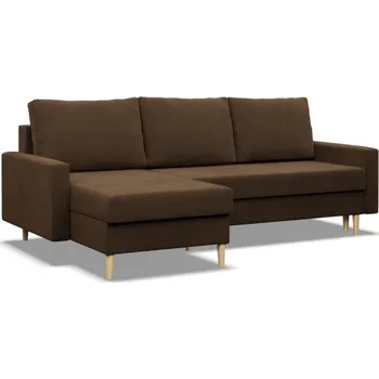 Sedací souprava Rohová rozkládací sedačka BLANK Comfort hnědá