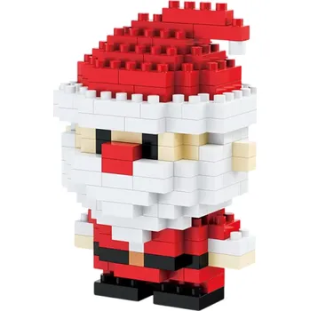 ostatní stavebnice Vánoční mikro stavebnice Santa Claus 48 x 36 x 68 mm DIY sváteční sestavovací bloky 200 ks Stolní dekorace pro zimní atmosféru a radostné tvoření