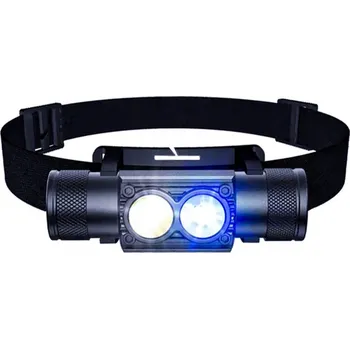 Signalizace záběru PJT PJT PJT Dobíjecí vodotěsná čelovka Headlamp Bílá/UV + Náhradní baterie černá