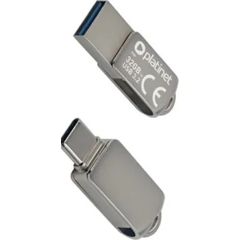 USB flash disk PLATINET flashdisk USB 3.2 METAL WATERPROOF DUAL USB-C USB-A 32GB