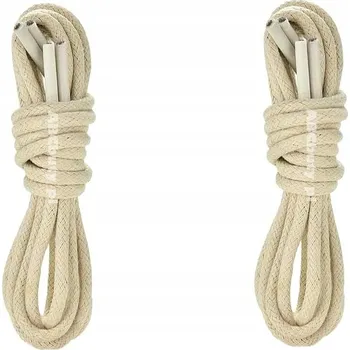 Vrták Tkaničky BÉŽOVÉ Kulaté silné tkaničky 160 cm, průměr 5 mm, bavlněné G9-43