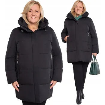 Moto bunda Černá dlouhá zimní bunda velikost 52