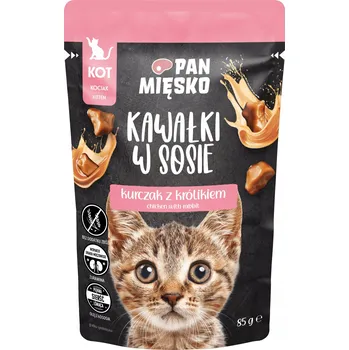 Krmivo pro kočku Pan Mięsko Kuře s králíkem - krmivo pro koťata - kapsička 85g