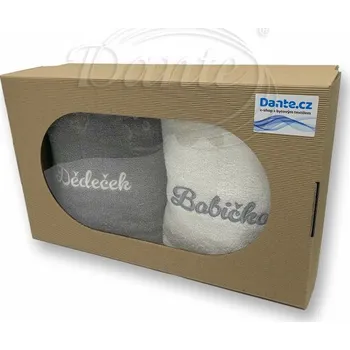 Dante Dárková sada pro dědečka a babičku šedo-krémová - 2x 70 x 140 cm