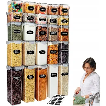 Dóza na potraviny 25x Plastové PET dózy/nádoby na potraviny – ideální pro organizaci kuchyně