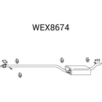Tlumič výfuku QWP Střední tlumič výfuku QWP WEX8674