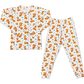 Pyžamo dlouhý rukáv, dlouhé kalhoty Oranžová,Bílá - 110 BX1001426