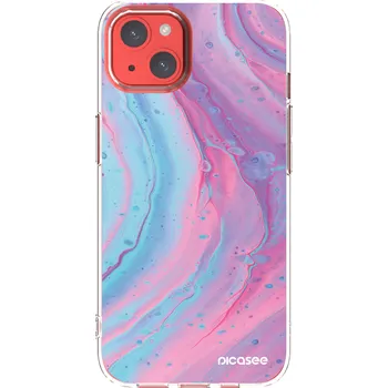 Pouzdro na mobilní telefon Picasee silikonový průhledný obal pro Apple iPhone 13 - Pink liquid