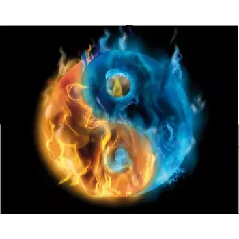 Plakát Sablio Plakát Ohnivé jin a jang - 120x80 cm