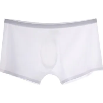 Pánské erotické prádlo Pánské bezešvé boxerky Ice Silk, ultra tenké, anatomicky tvarované Bílá L