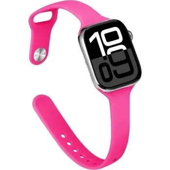 Ostatní příslušenství k chytrým hodinkám Tenký silikonový řemínek pro Apple Watch S10 42 mm a 38 mm 40 mm 41 mm Lehký prodyšný měkký náhradní pásek kompatibilní s více modely pro sport i každodenní nošení Barbie Pink