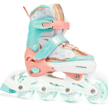 Kolečkové brusle RAVEN Kolečkové brusle Raven Isla svítící všechna kola 34/37 RŮŽOVÁ|ZELENÁ