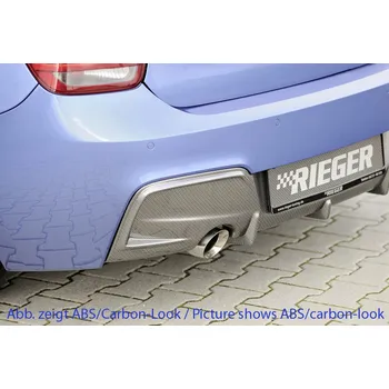 Nárazník Rieger vložka zadního nárazníku pro BMW řada 1 F20, F21 sedan / 2-dvéř., sedan / 4-dvéř. před faceliftem, plast ABS bez povrchové úpravy, pro orig. koncovku vlevo