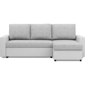 Sedací souprava Rohová rozkládací sedačka LUNA šedá / bílá