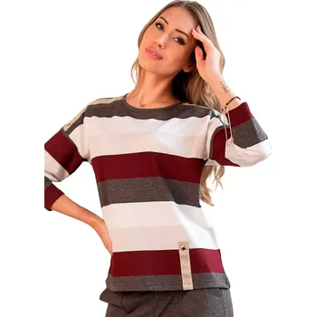 Dámská halenka Dámská halenka 3/4 rukáv 1068/36 HAJDAN – Pohodlí a styl Barva/Velikost: šedá melír / XL/XXL