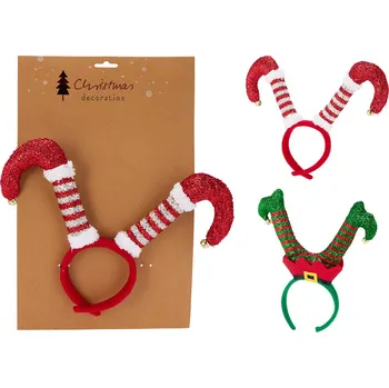 Karnevalový doplněk KOOPMAN Čelenka dětská, punčochy Elfa 30 cm (mix 2 barev /cena za 1 kus)