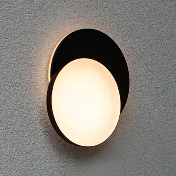 Venkovní osvětlení LUTEC Venkovní nástěnné svítidlo Goleta, černé, variabilní tvar, CCT - Ø velký kruh 30 cm; Ø malý kruh 26 cm černá, bílá LED 24 W celkem - Doprava zdarma