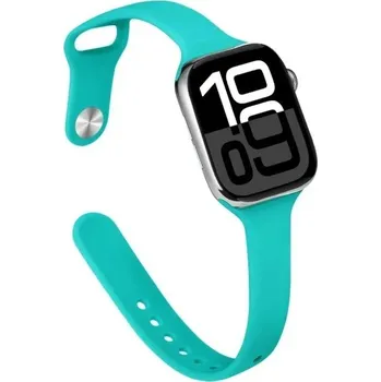 Tenký silikonový řemínek pro Apple Watch 42 mm 44 mm 45 mm 46 mm 49 mm Lehký prodyšný měkký sportovní pásek kompatibilní s více modely modro-zelená