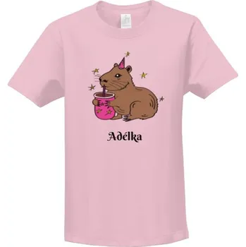 Dívčí tričko Tričko s potiskem Roztomilá capybara růžová dívčí dětské
