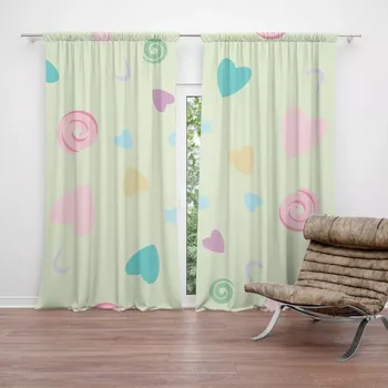 Závěs Sablio Závěs Srdíčka a spirály XL: 2ks 140x250cm