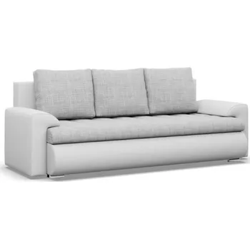 Sedací souprava Třímístná rozkládací sedačka FORESTA šedá / bílá