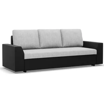 Sedací souprava Třímístná rozkládací sedačka LUGO šedá / černá