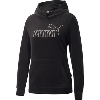 Pánský svetr PUMA Mikina univerzálni dámské Puma Ess Velour Hoodie S ČERNÁ