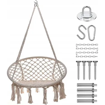 Zahradní houpačka Houpací křeslo / Závěsné křeslo Hedo bílé, nosnost 150 kg, 45,2 x 34,5 cm