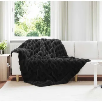 umělá květina Protiskluzová umělá králičí Olite Černá 150 x 220 cm Polyester