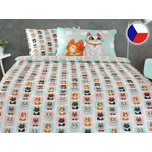 Luxusní dětské povlečení bavlněný satén 70x90, 140x200 GEON Roztomilé kočky