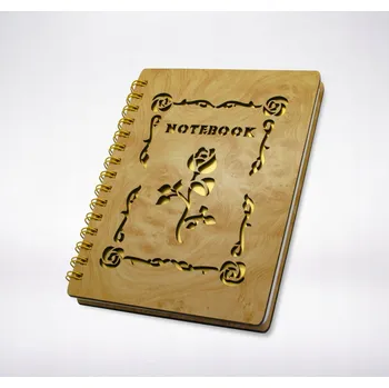 Blok Flexio Blok kroužkový A5, linka, 80 listů, dřevěný design desek s výřezy -