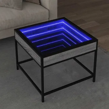 Obývací pokoj vidaXL Konferenční stolek s Infinity LED 50 x 50 x 41 cm [847681] Barva: šedá sonoma