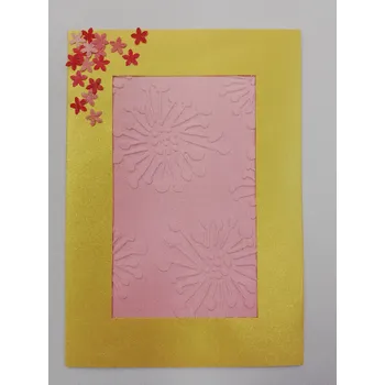 Trojlisté přání - 10,5 x 15 cm - výsek obdélník - zlatá/ růžová