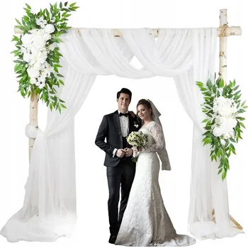 Party dekorace STYLOVÉ SVATEBNÍ ZÁCLONY ŠIFON130X550 CM DO POSTELE SVATEBNÍ NAROZENINOVÁ PÁRTY