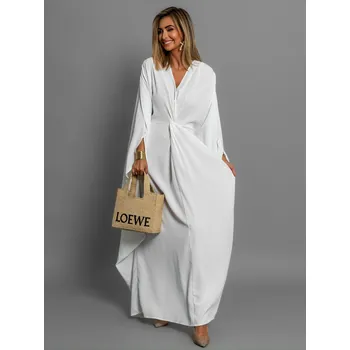 Dámské šaty Bílé dlouhé oversize tunika šaty RUFINUS Velikost: ONESIZE