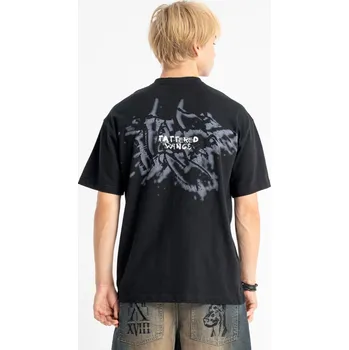 Reporter Young | Chlapecké černé tričko LOOSE s potiskem „TATTERED WINGS“ na zádech - Barva ČERNÁ, Velikost 152 253-0440B-69-100-1