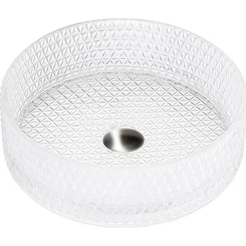 Umyvadlo BPS-koupelny Skleněné umyvadlo na desku HYD-BRT1-TR-400 40x12 cm, transparent