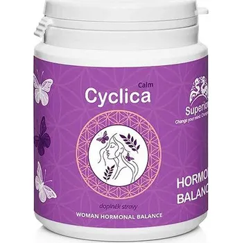 Přírodní produkt Superionherbs Cyclica Calm, přírodní podpora pro hormonální rovnováhu a úlevu při PMS, 90 tobolek
