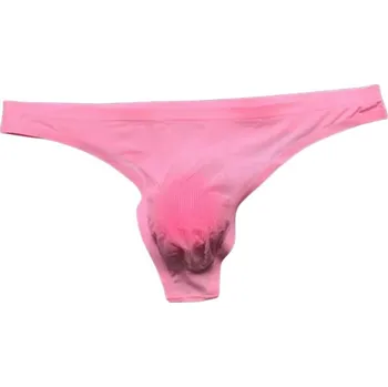 Pánské erotické prádlo Pánská bezešvá tanga ultra tenká, průhledná, rychleschnoucí, 3D tvarovaná Růžová L