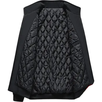 Pánská zimní bunda s kapucí Zateplená bunda na zip s kapsami Prošívaná pánská bunda do chladného počasí Teplá zimní bunda polyester černá 3XL